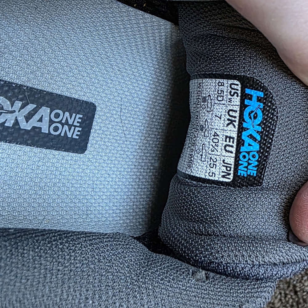 Hoka Gray and Orange Trail Running Shoes - Picture 4 of 4